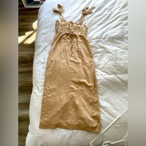 Tan Cheetah print Midi dress